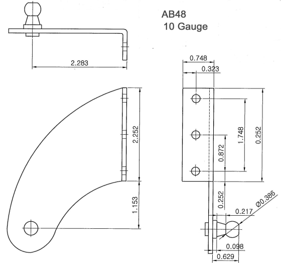 Part Number AB44 Schematic Diagram - Mounting Hardware For Signature Series Gas Springs