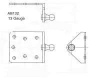 Part Number AB132 Schematic Drawings - Mounting Hardware For Signature Series Gas Springs