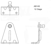 Part Number AB145 Schematic Drawings - Mounting Hardware For Signature Series Gas Springs