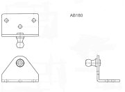 Part Number AB180 Schematic Drawings - Mounting Hardware For Signature Series Gas Springs