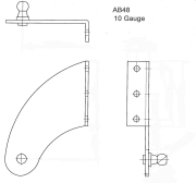 Part Number AB48 Schematic Drawings - Mounting Hardware For Signature Series Gas Springs
